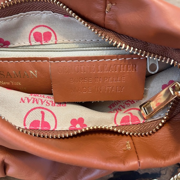 Persaman Crossbody Purse Brown with Gold Made in Italy - Picture 11 of 12